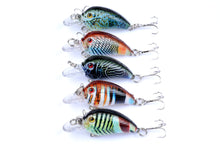 Load image into Gallery viewer, 5x 4.5cm Popper Crank Bait Fishing Lure Lures Surface Tackle Saltwater
